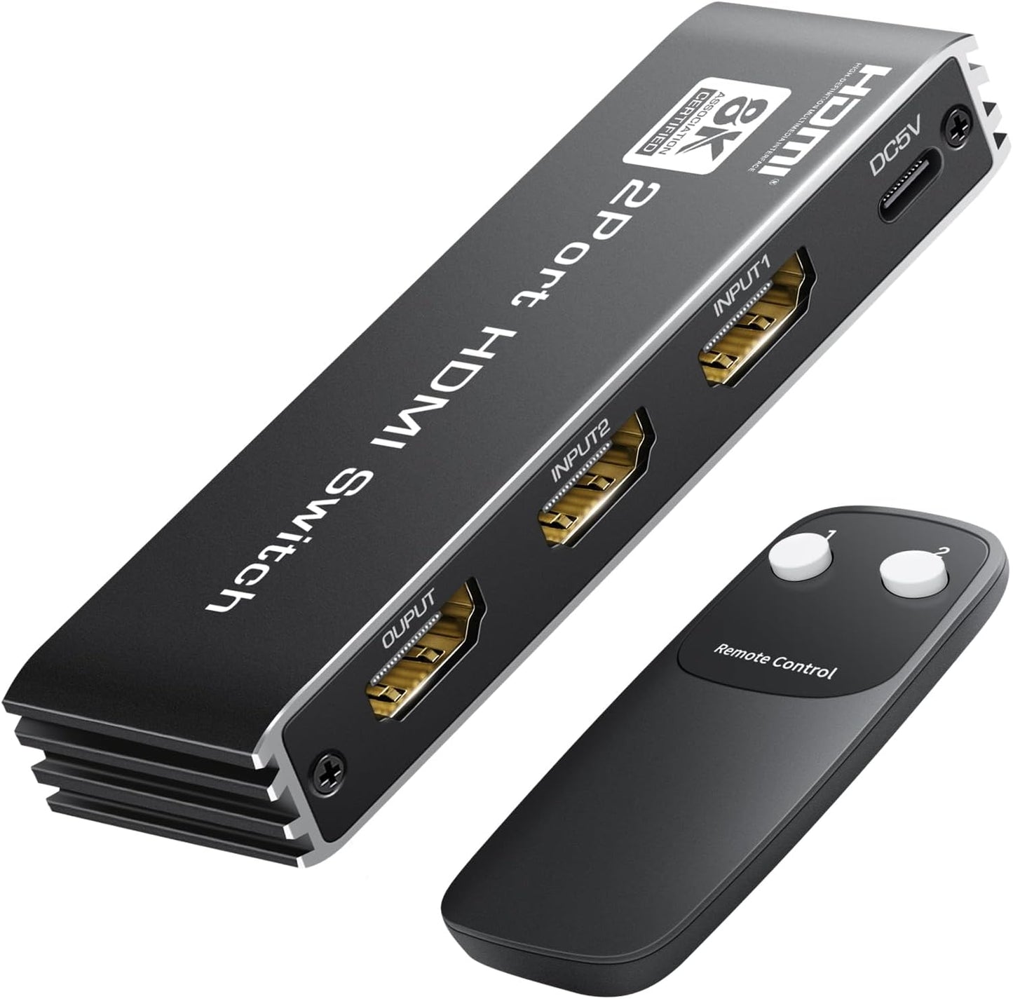 avedio links HDMI 2.1 Switch 4K@120Hz with Remote, 8K@60Hz Bi-Directional HDMI Switcher, Aluminum HDMI Splitter 2 in 1 Out Ultra HD HDR Compatible with PS5 Xbox Fire Stick and More (Black)