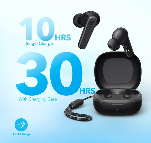 soundcore by Anker P20i True Wireless Earbuds, 10mm Drivers with Big Bass, Bluetooth 5.3, 30H Long Playtime, IPX5 Water-Resistant, 2 Mics for AI Clear Calls, 22 Preset EQs, Customization via App - PuriLite