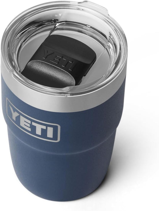 8 oz Insulated Coffee Mug with Lid, Stackable Double-Wall Vacuum Stainless Steel Cup with Ceramic Lining, Barista-Friendly Dishwasher Safe Travel Mug - PuriLite