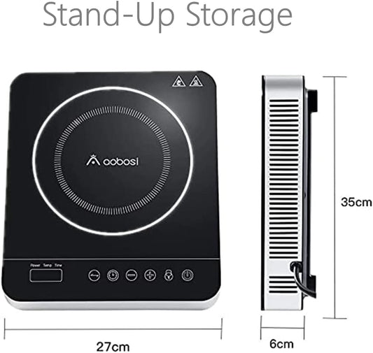 Aobosi Portable Induction Burner Cooktop 1800w Fast Efficient Cooking,Digital Sensor Touch LED Screen Countertop Burner,Electric Stove Cooker 9 Power 10 Temperature Setting With locking functio - PuriLite