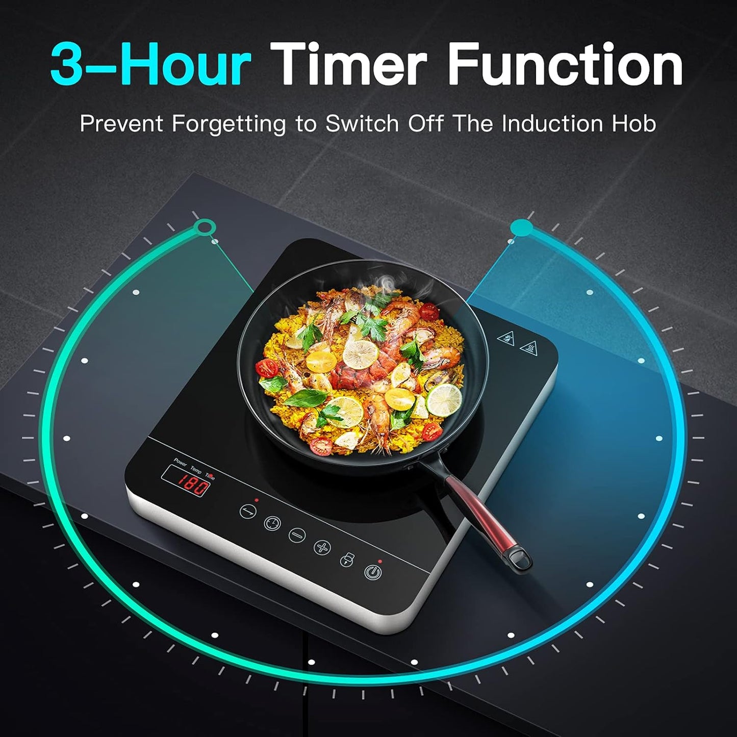 Aobosi Portable Induction Burner Cooktop 1800w Fast Efficient Cooking,Digital Sensor Touch LED Screen Countertop Burner,Electric Stove Cooker 9 Power 10 Temperature Setting With locking functio