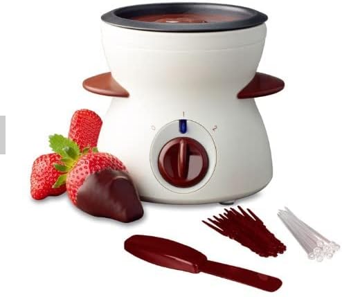 Fondue Set Electric Pot, Chocolate Melter, Chocolate Melting Pot Chocolate Fondue Kit with Dipping Forks, 9-ounce Detachable Bowl, Gift Set Date Night Idea Movie Night Game Night Gift Set