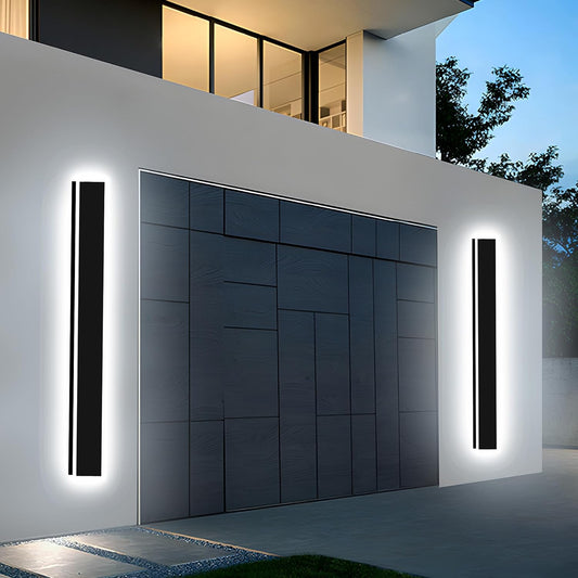 Levxhotty 【Upgraded】 31inch 2pcs Modern Outdoor Wall Light,4.33 Inch Wide Dimmable Linear Outdoor Wall Sconce Waterproof Ip65,Black LED Long Outdoor Lights for Garage Front Door Exterior Wall Lights