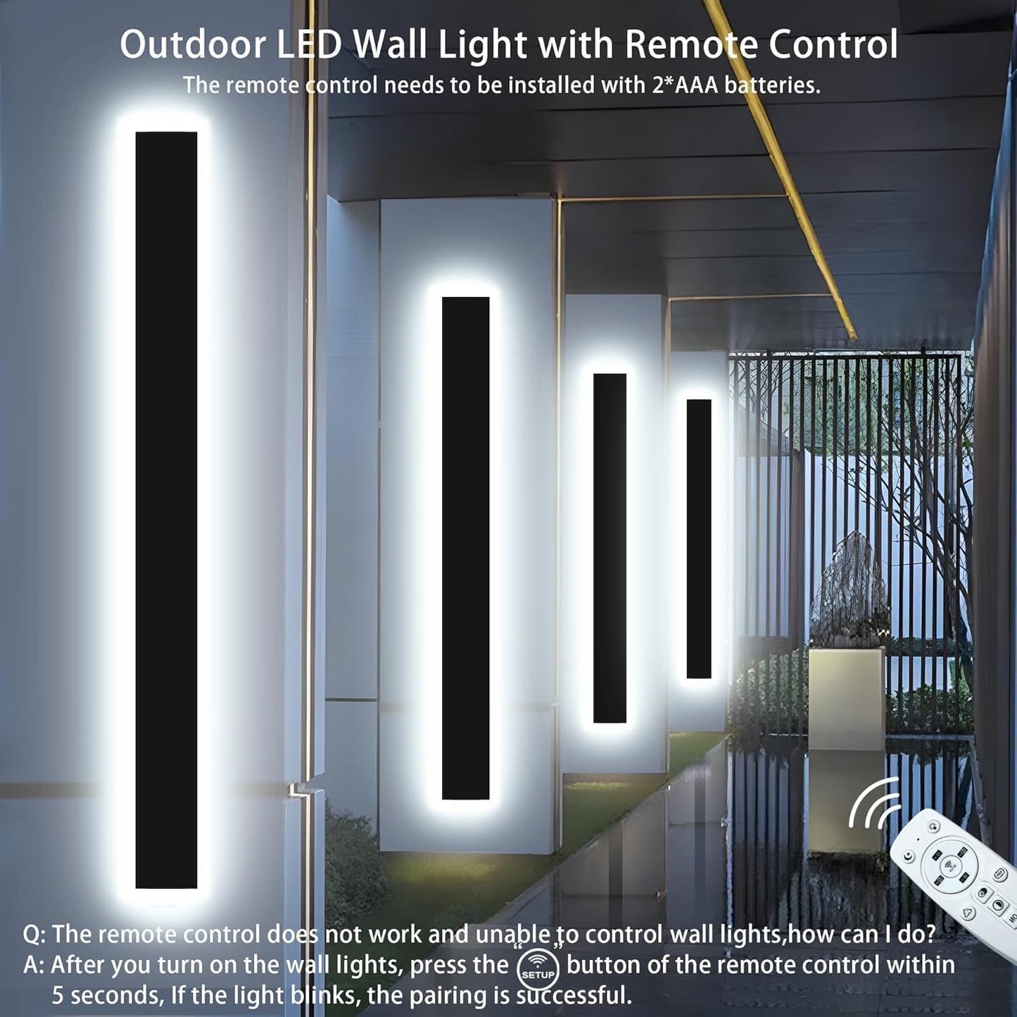 Levxhotty 【Upgraded】 31inch 2pcs Modern Outdoor Wall Light,4.33 Inch Wide Dimmable Linear Outdoor Wall Sconce Waterproof Ip65,Black LED Long Outdoor Lights for Garage Front Door Exterior Wall Lights