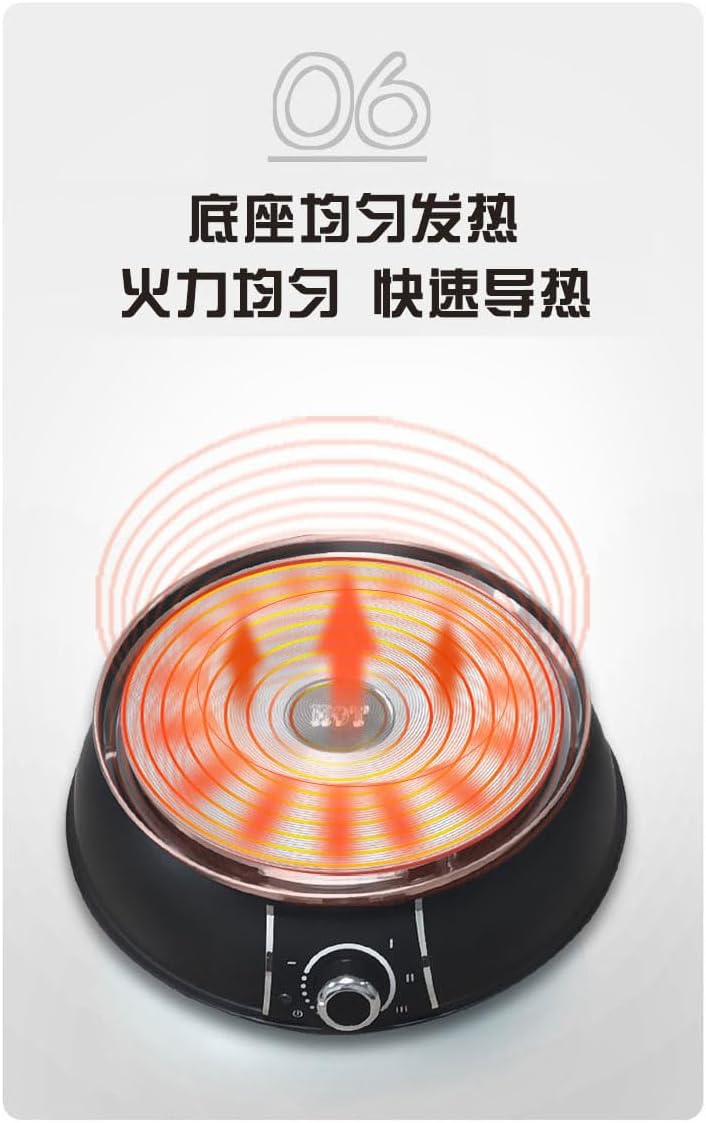 YONGXING HS-160BU 1500W Electric Hot Pot with Divider, 5L Dual-Sided Stainless Steel Steamboat for 4–8 People, Removable Pot, Adjustable Temp Control, Easy to Clean