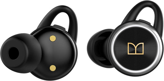 Monster Clarity 101 AirLinks Wireless Earbuds, Bluetooth 5.0 in-Ear Headphones with Charging Case, Stereo Earphones Deep Bass Sound, IPX5 Waterproof, Built-in Mic, Clear Call, Secure Fit for Sports - PuriLite
