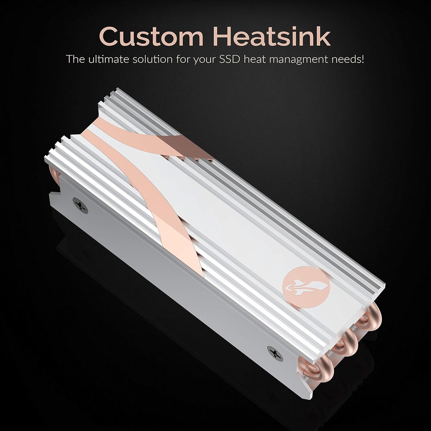 SABRENT SSD M.2 NVMe Heatsink with Built-in Screw, Aluminum m2 heatsink with Thermal Silicone Cooling Pads, NGFF SATA Heat Pipe Cooler fits PC, Desktop Computer, DIY Computer Builder, PS5 (SB-HTSS)