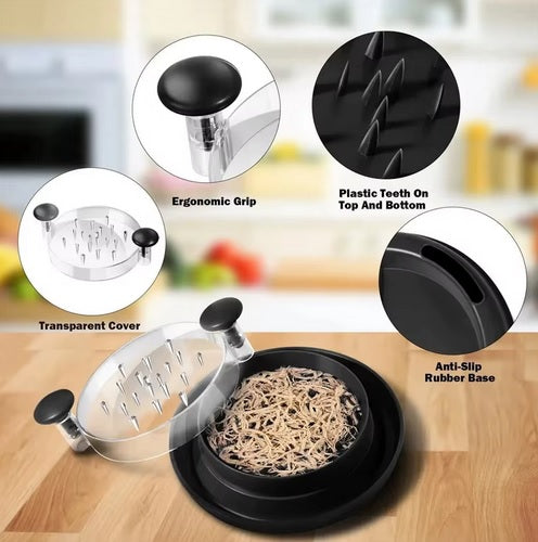 Purilite Select Chicken Shredder Tool with Lid – Plastic Meat Grinder for Shredding Chicken, Pork & Beef, Easy Kitchen Food Prep - PuriLite