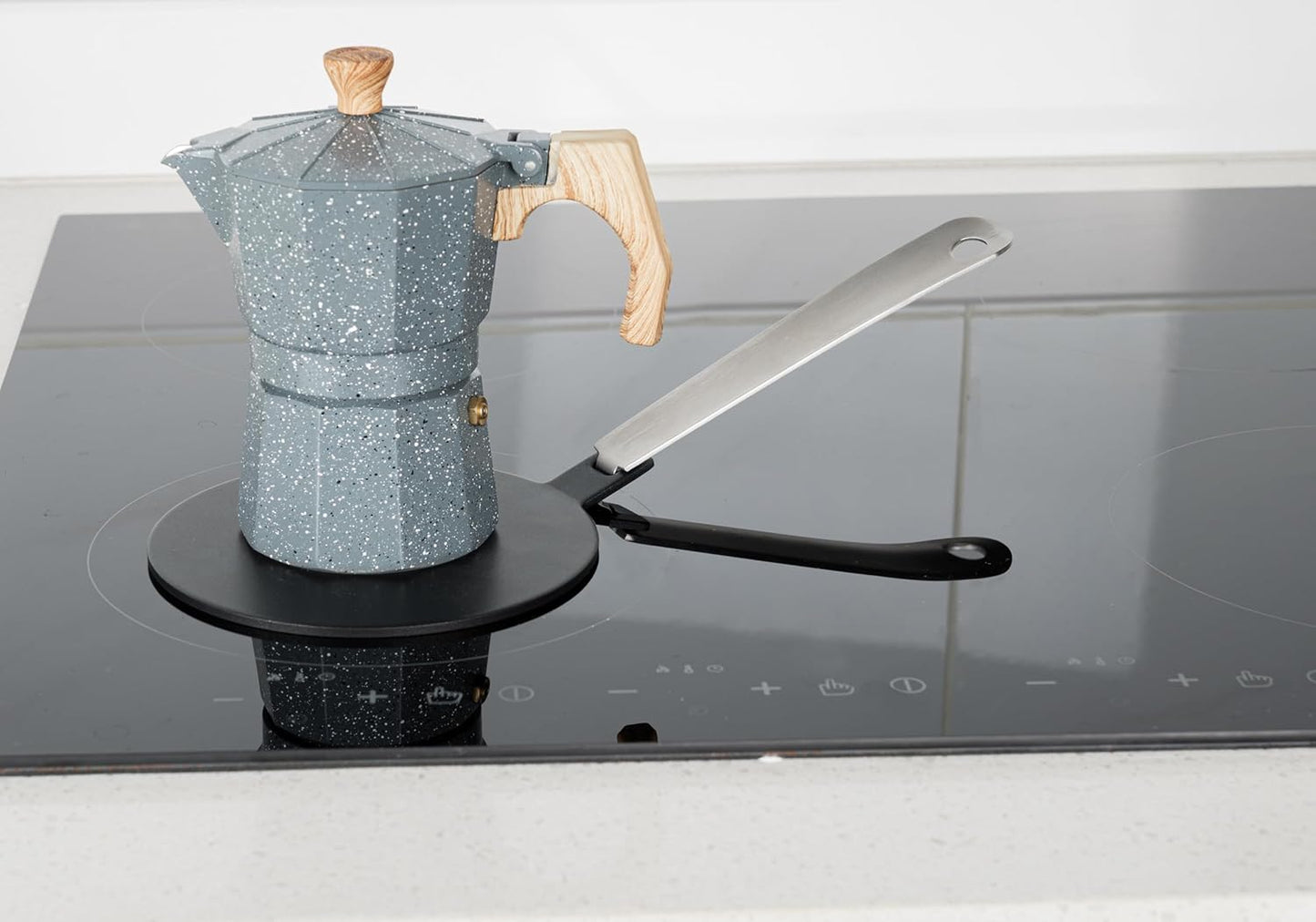 7.5inch Induction Hob Heat Diffuser Ring Plate,Induction Adapter Plate with Separable Handle
