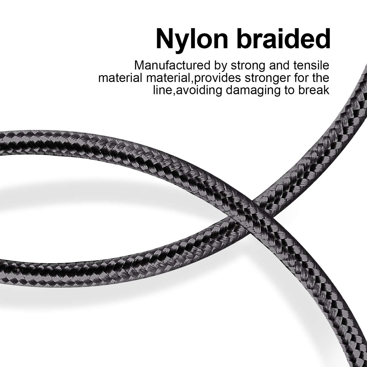 iPhone Charger, 5 Pack 3/3/6/6/10FT Apple MFi Certified USB Lightning Cable Nylon Braided Fast Charging Cord Compatible for iPhone 14/13/12/11/X/Max/8/7/6/5/SE/Plus/iPad - Black