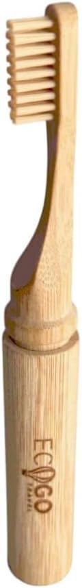 EcoGoTravel Foldable Bamboo Toothbrush with BPA-Free Soft Bristles | Eco-Friendly, Travel-Sized, Reusable Compact Case, Biodegradable Recycled Packaging