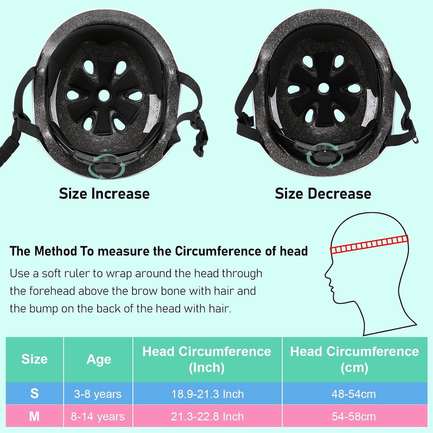 Kids Toddler Bike Helmet, Adjustable Bicycle Helmet for Girls Boys Ages 3-5-8-14 Years Old, Multi-Sports for Cycling Skateboard Scooter Skating