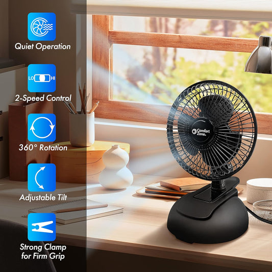 CZ6XMBK-EC Clip/Desk Combo Fan - PuriLite