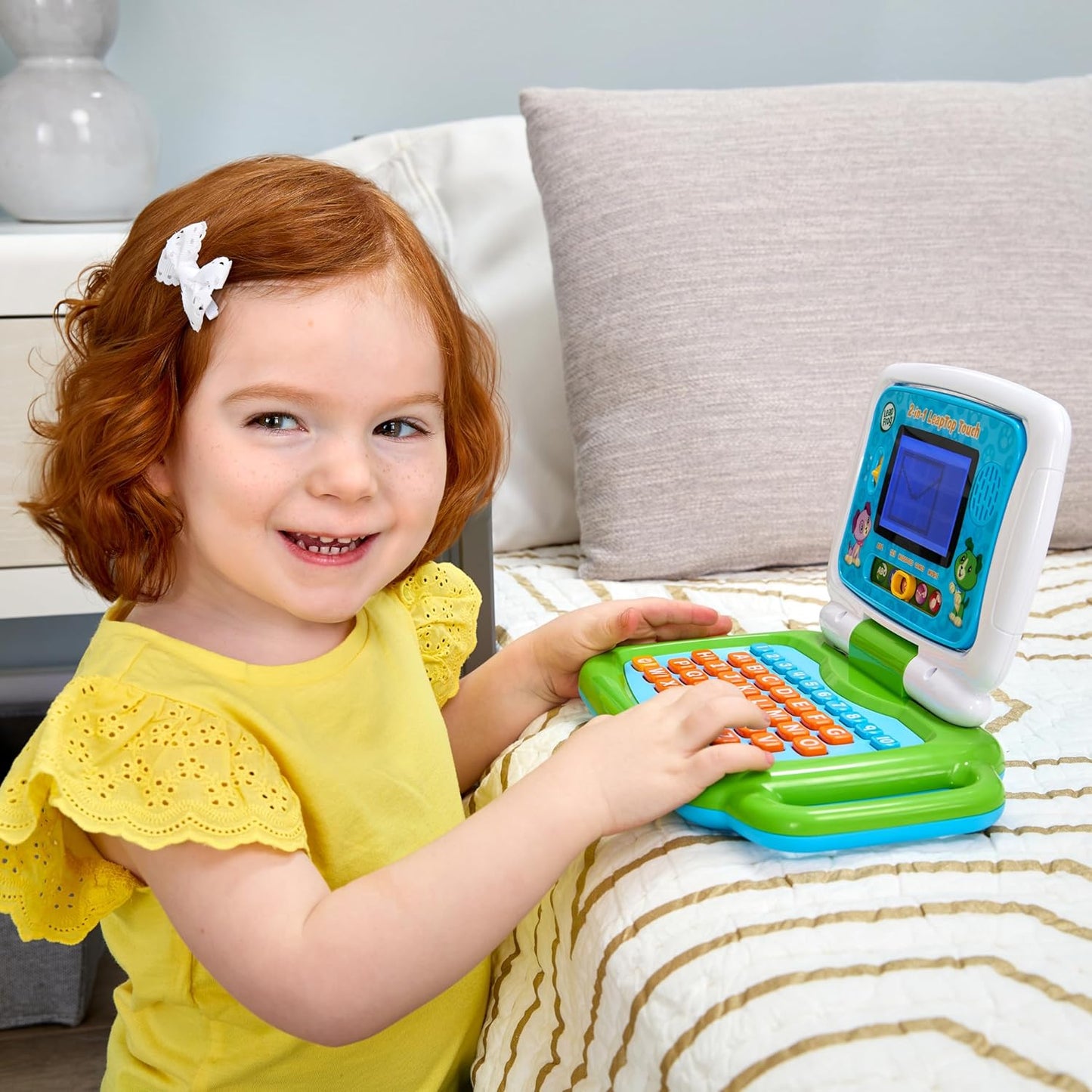2-in-1 Educational Laptop and Touch Tablet Toy for Toddlers Ages 2–5, Interactive Learning with Letters, Numbers, Music, and Games