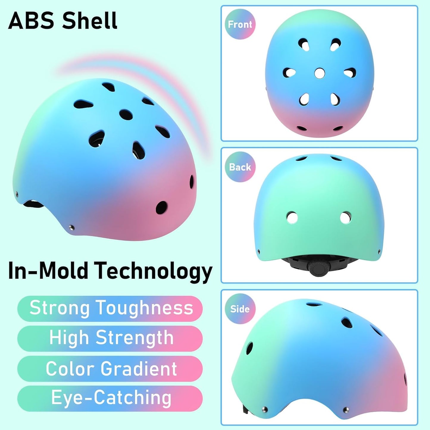 Kids Toddler Bike Helmet, Adjustable Bicycle Helmet for Girls Boys Ages 3-5-8-14 Years Old, Multi-Sports for Cycling Skateboard Scooter Skating