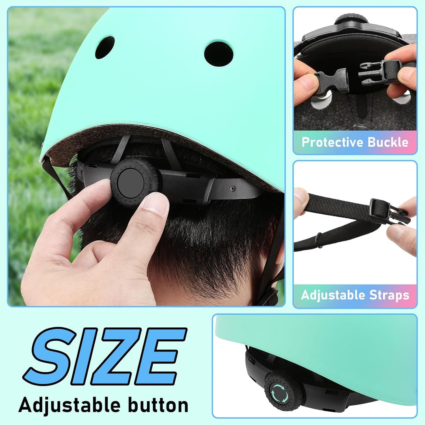 Kids Toddler Bike Helmet, Adjustable Bicycle Helmet for Girls Boys Ages 3-5-8-14 Years Old, Multi-Sports for Cycling Skateboard Scooter Skating
