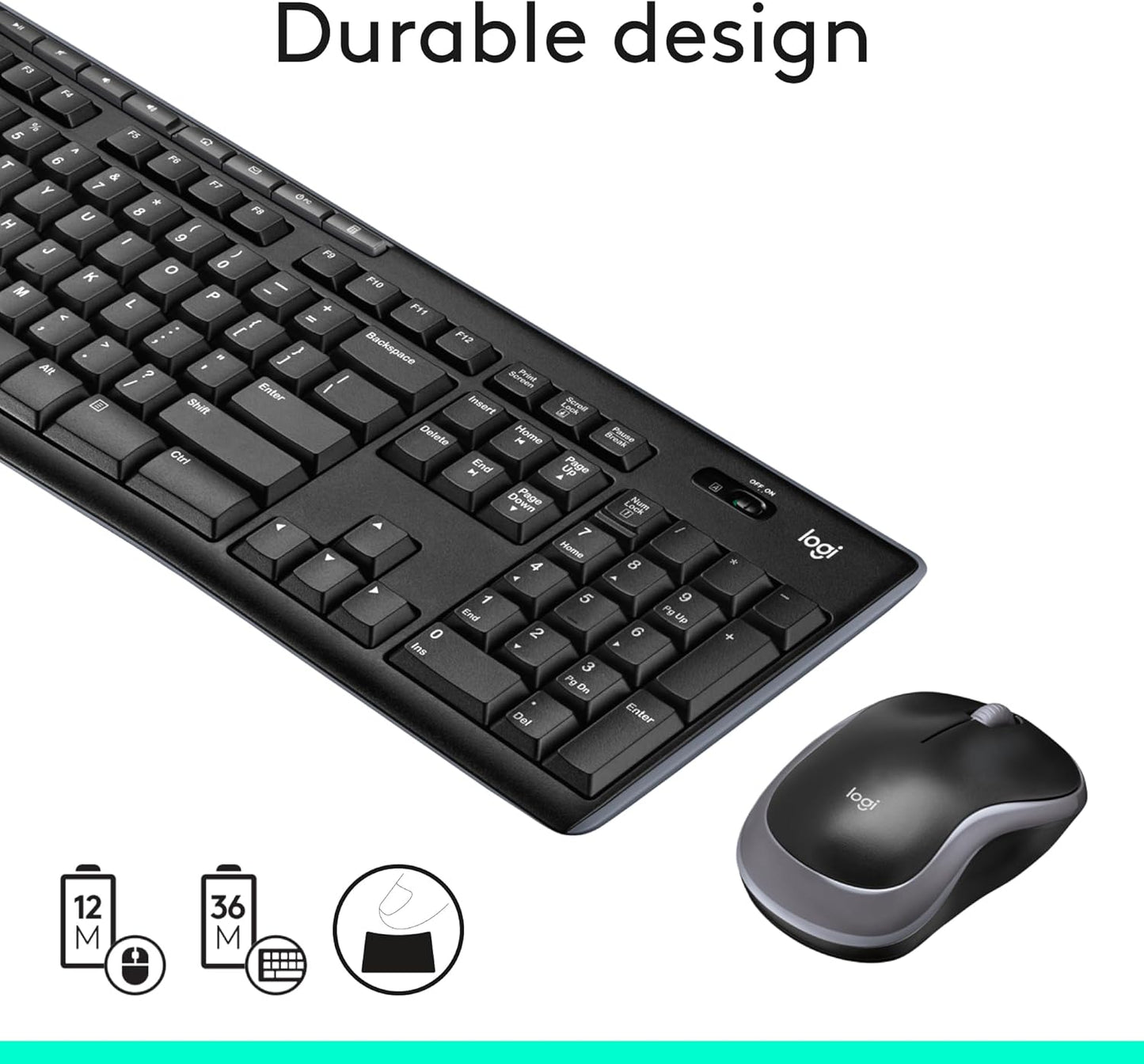 Logitech MK270 Wireless Keyboard and Mouse Combo for Windows, 2.4 GHz Wireless, Compact Mouse, 8 Multimedia and Shortcut Keys, 2-Year Battery Life, for PC, Laptop