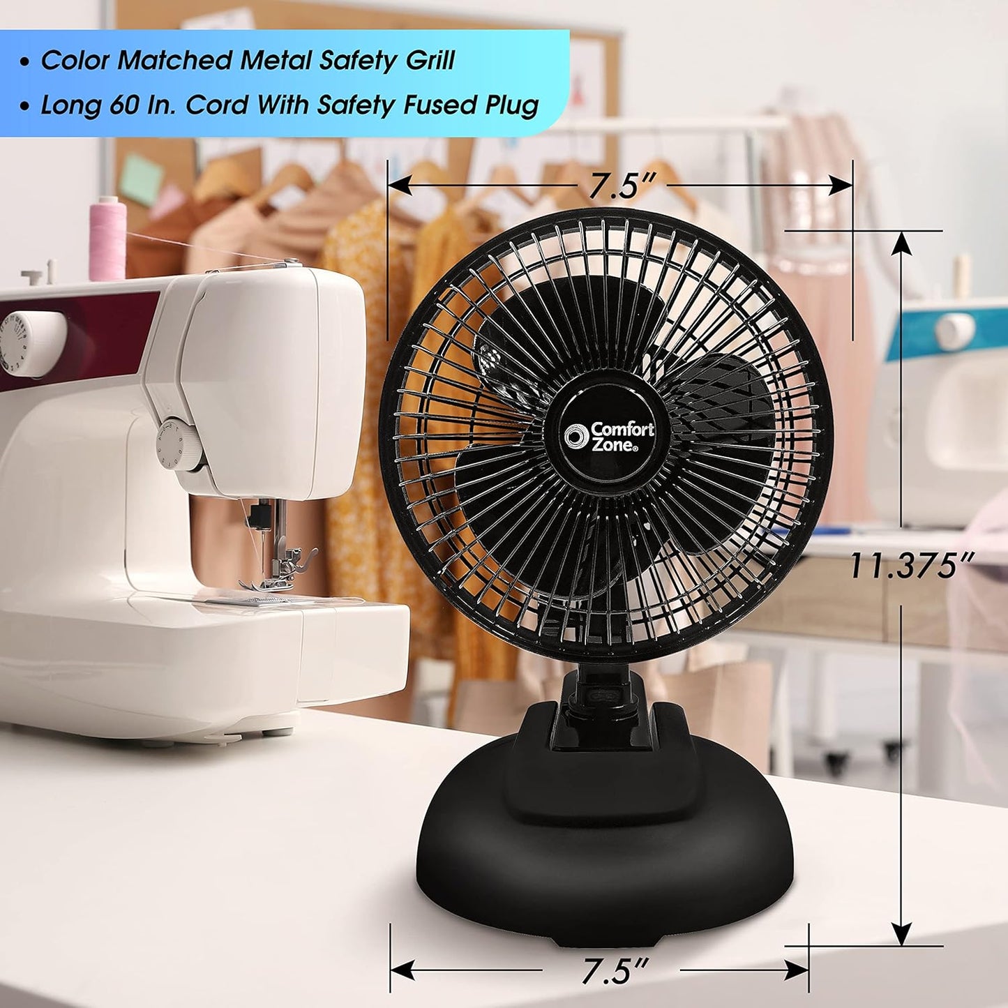 CZ6XMBK-EC Clip/Desk Combo Fan
