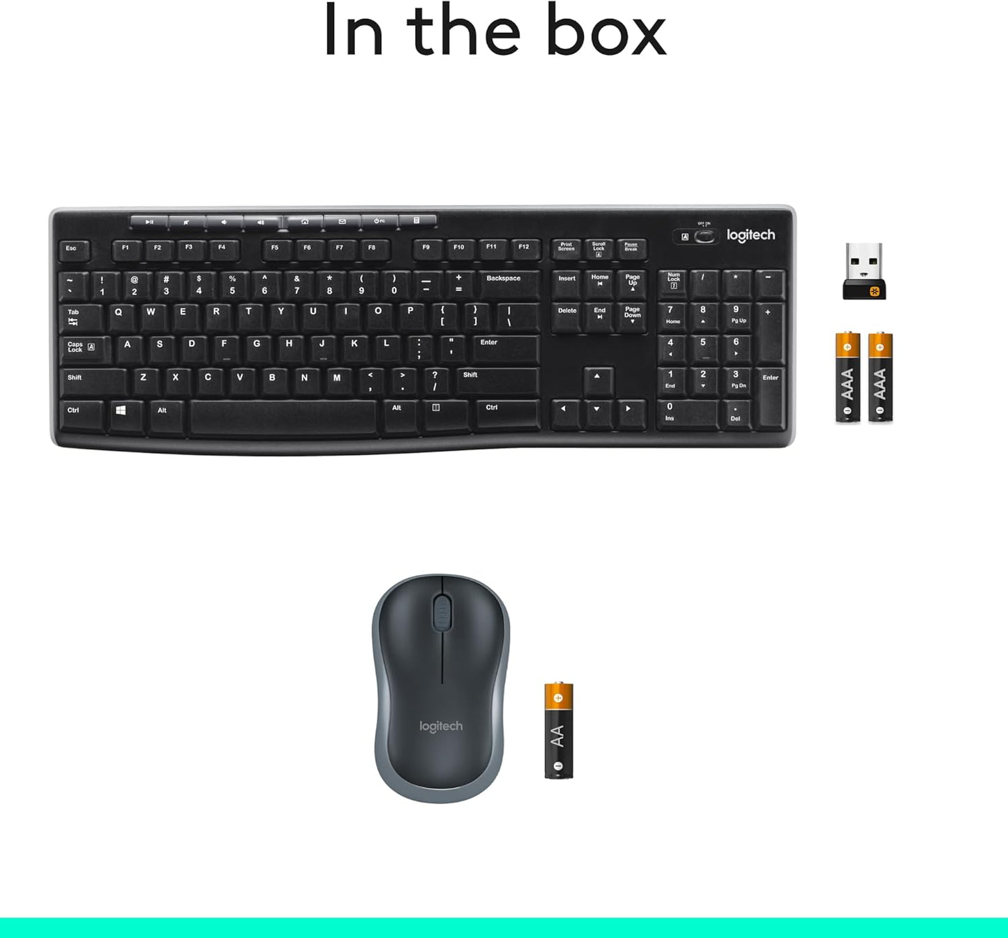 Logitech MK270 Wireless Keyboard and Mouse Combo for Windows, 2.4 GHz Wireless, Compact Mouse, 8 Multimedia and Shortcut Keys, 2-Year Battery Life, for PC, Laptop