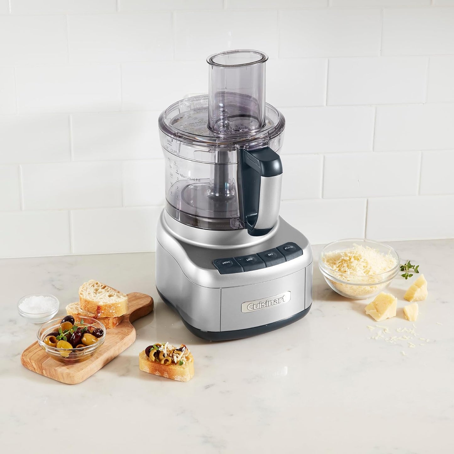 Cuisinart Elemental 8-Cup (2L) Food Processor with Attachments, 350W, Silver (FP-8SVEC)