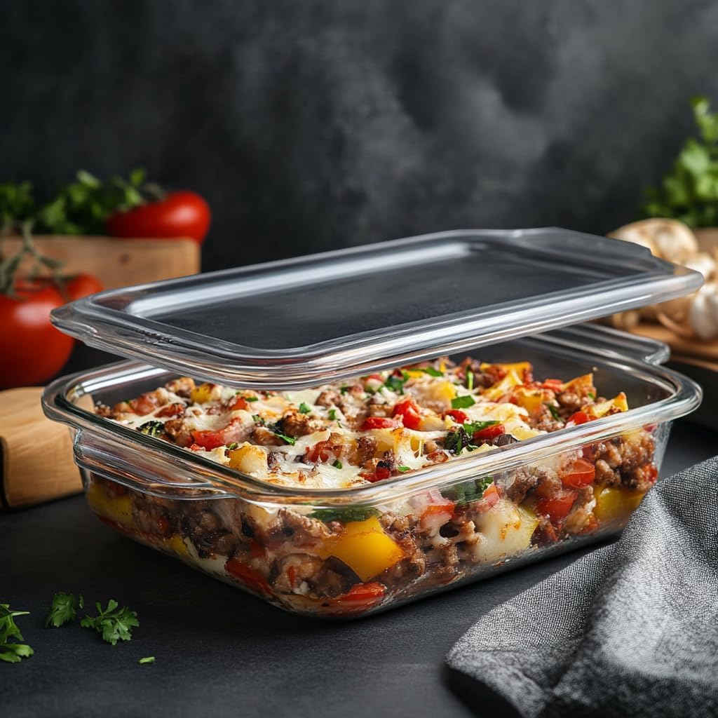 Livwell 6 Quart Glass Container Air Fryer with Pull-Out Drawer & Lid, PFOA & PFAS-Free, 12 Presets, Dishwasher-Safe, Family-Sized One Dish Meal for Baking, Roasting & Crispy Frying
