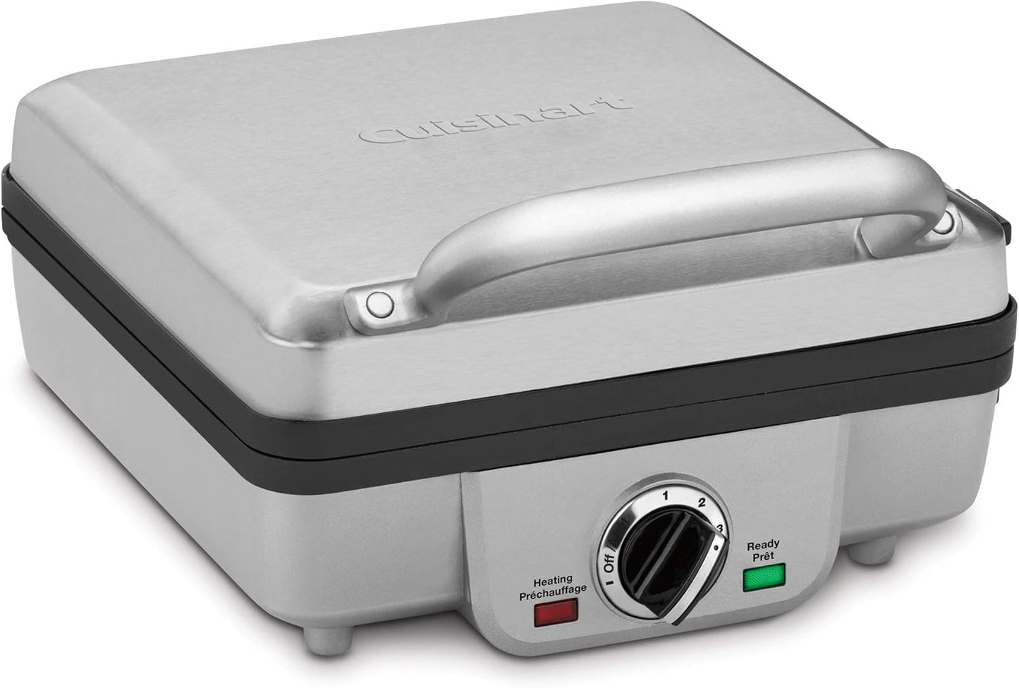 Cuisinart Belgian Waffle Maker with Pancake Plate, Non-Stick Removable Plates, Silver (WAF-350C)