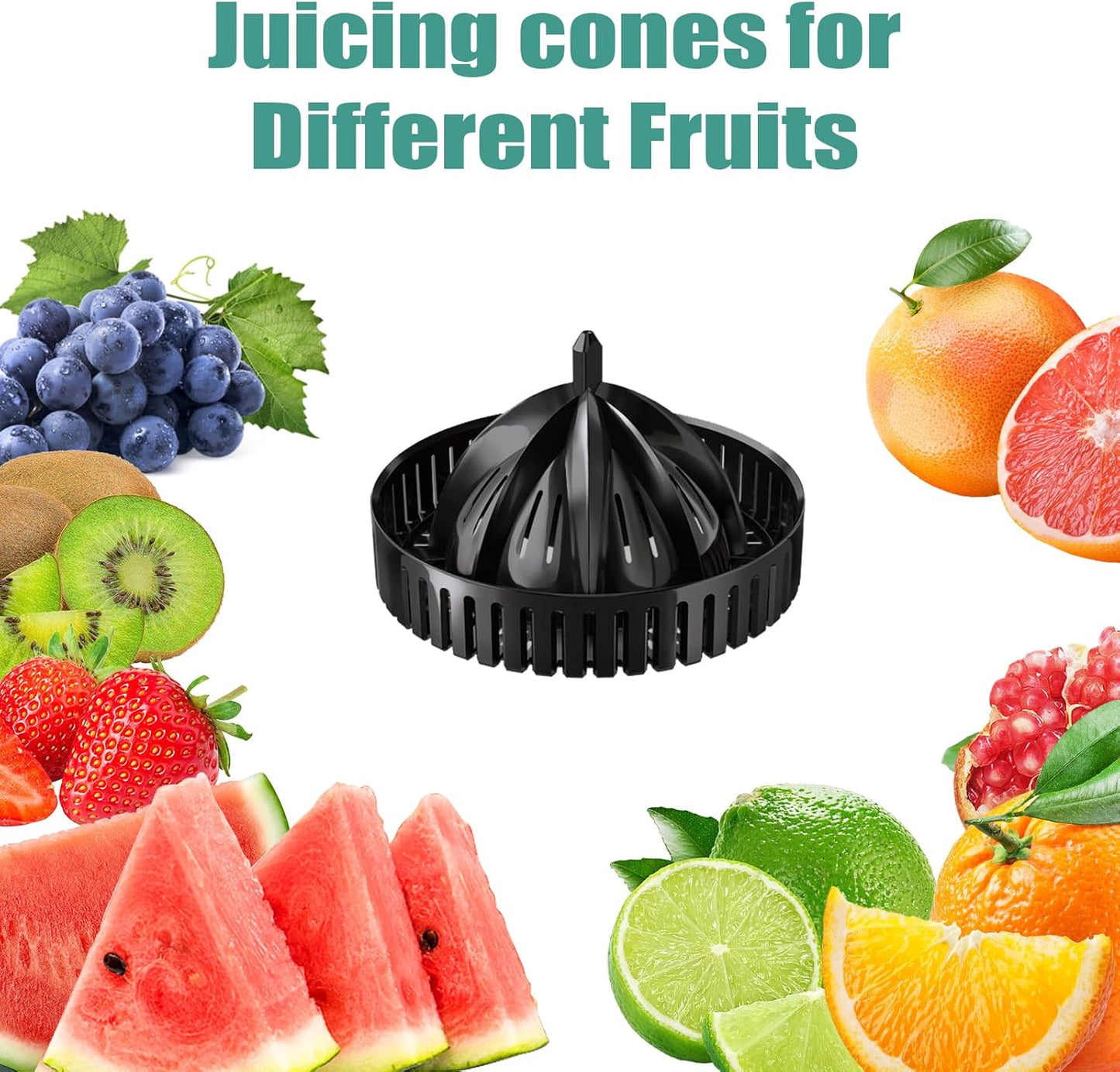 JLH Hands-Free Citrus Juicer Machine – 100W Powerful Motor,Lemon Squeezer with Cleaning Brush, Ideal for Oranges, Lemons, Grapefruits, Pomegranates, Watermelon (Grey)