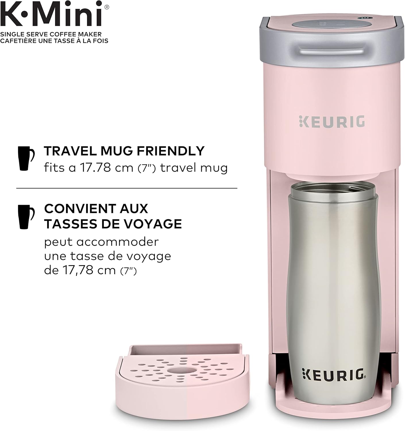 Keurig K-Mini Single Serve K-Cup Pod Coffee Maker, Featuring An Ultra-sleek Design, Dusty Rose
