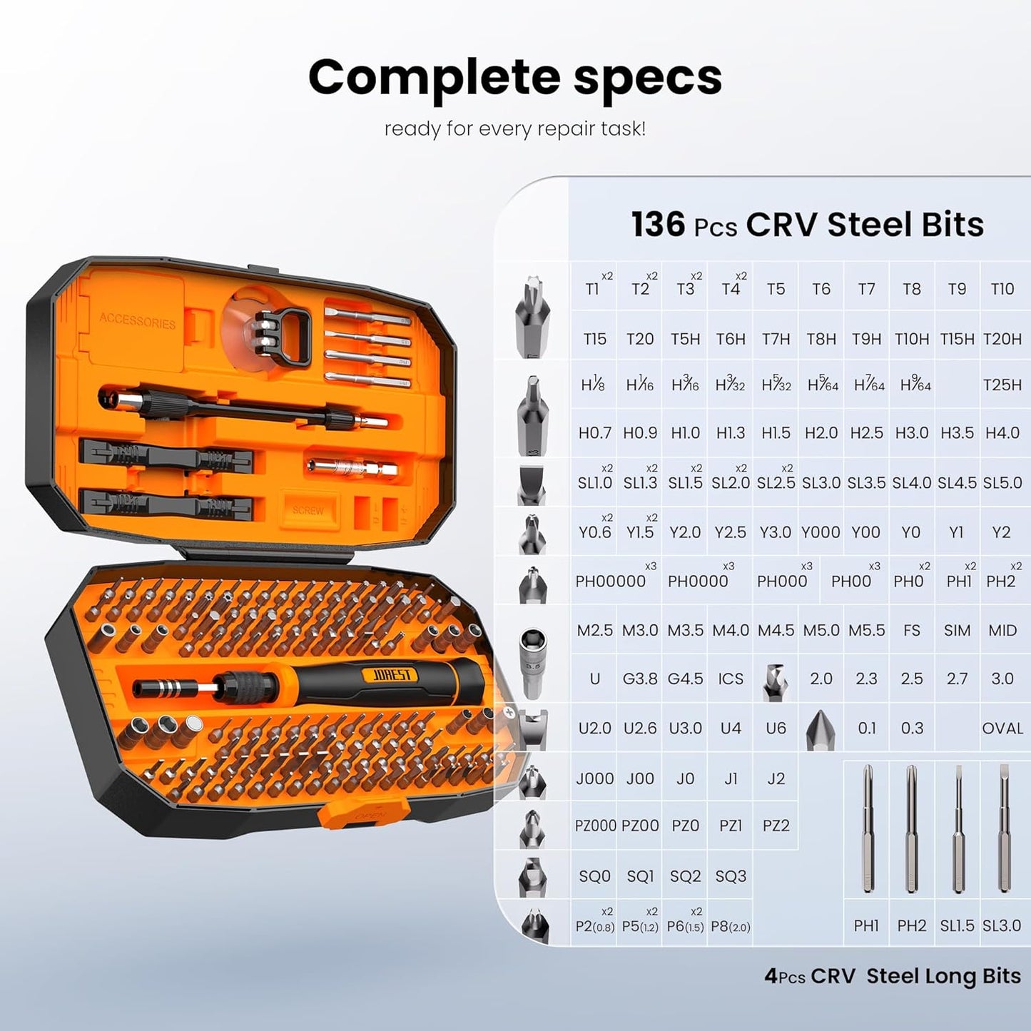 152-in-1 Precision Screwdriver Set, Magnetic Mini Tool Kit with Torx, Triwing, Pentalobe and Multi-Bits, Repair Kit for Electronics, Laptops, Phones, RC, and Gaming Consoles