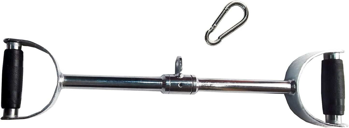 Press Down Bar Cable Attachment LAT Pull Down Bar Pull Down Machine Attachments V-shaped Bars with Rubber Handgrips & Revolving Hanger(24 Inch)