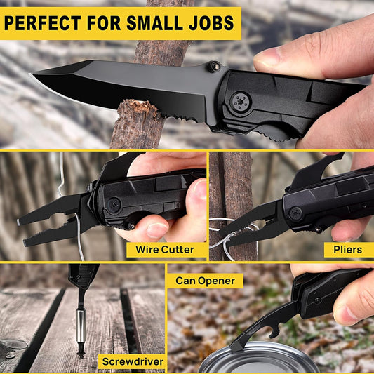 13-in-1 Survival Kit and Outdoor Gear Set, Compact Emergency Equipment with Multitool, Flashlight and Accessories for Camping, Hiking, Gardening and Everyday Preparedness - PuriLite