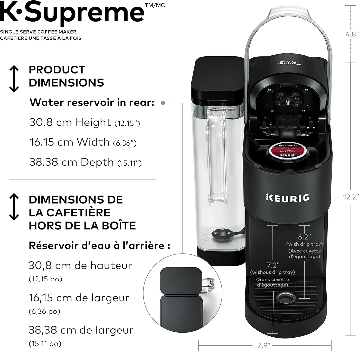 Keurig K-Supreme Single Serve K-Cup Pod Coffee Maker, With MultiStream Technology, Black