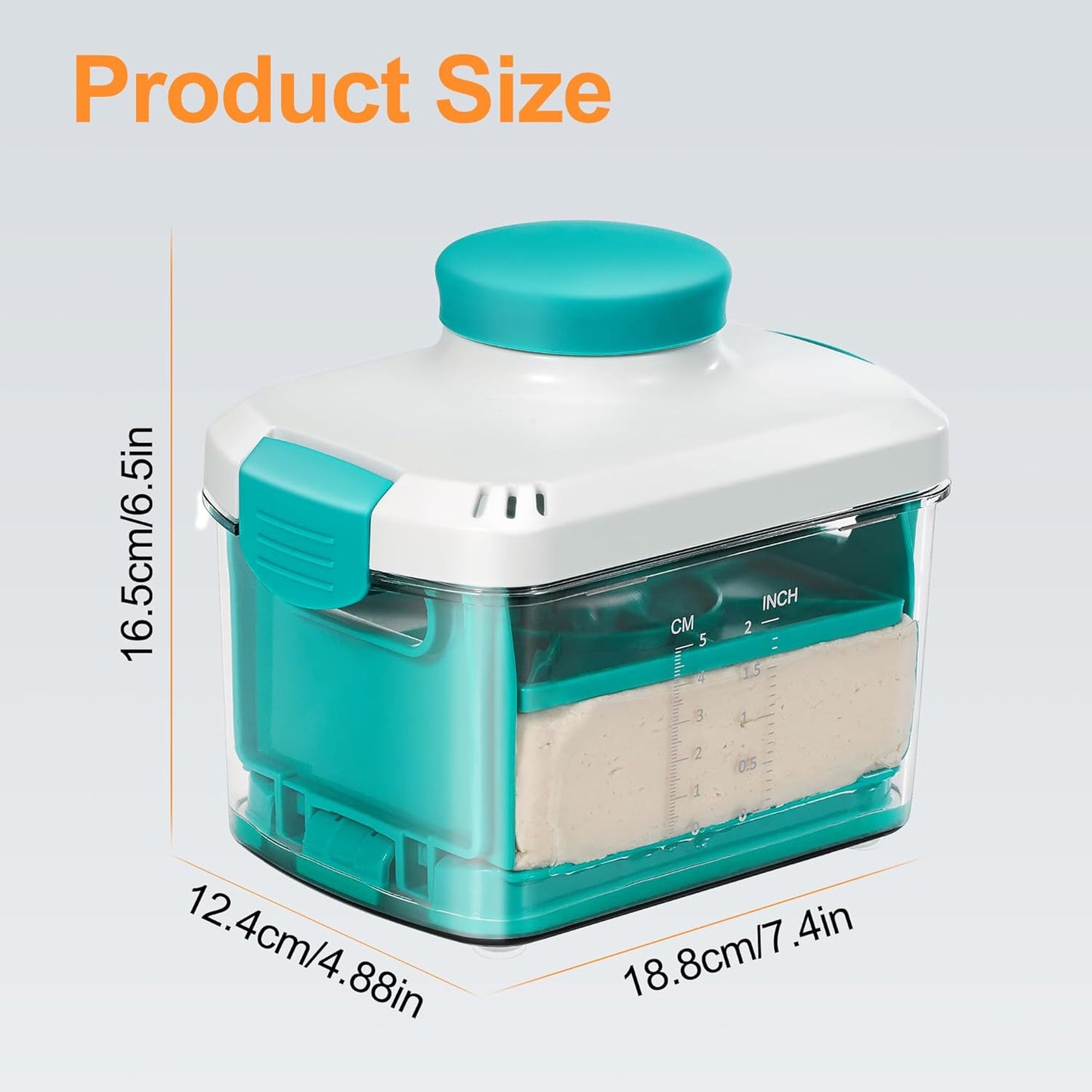 Noya Adjustable Tofu Press - Vegan Tofu Presser to Speed up Removing Water from Silken, Firm, and Extra Firm Tofu in 10-30mins Without Crack - Bpa Free