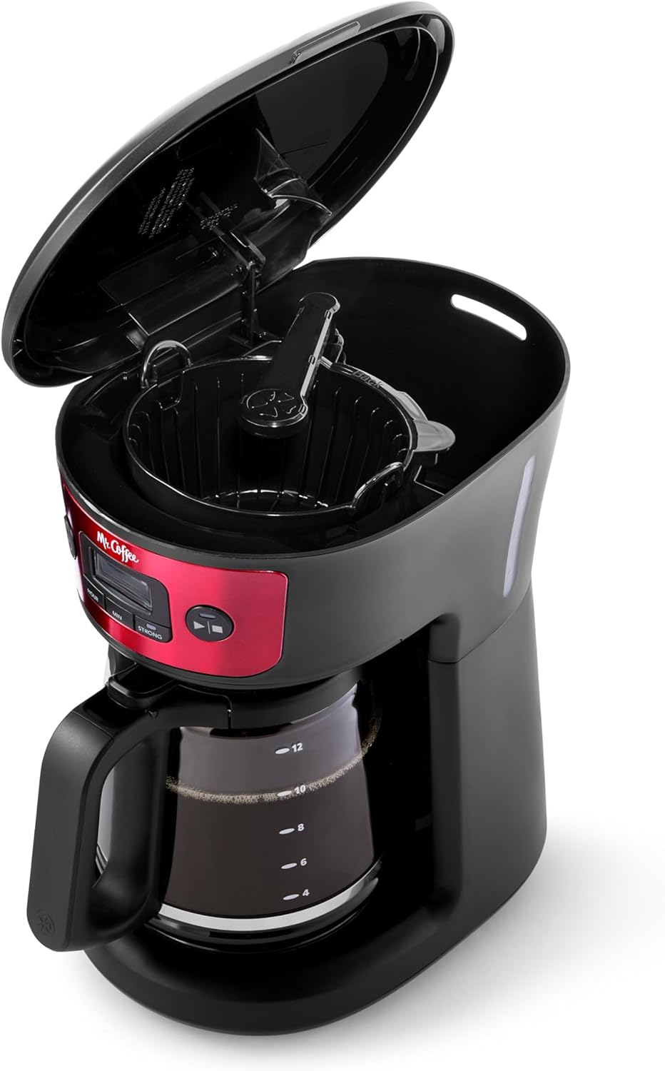 Mr. Coffee 12 Cup Programmable Coffee Maker with Strong Brew Selector, Red