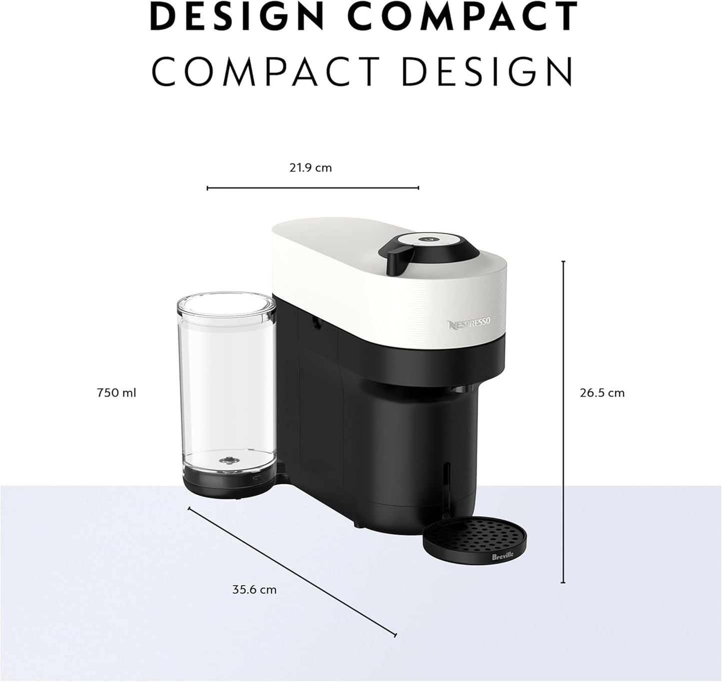 Nespresso Vertuo Pop+ Coffee and Espresso Machine by Breville - Coconut White