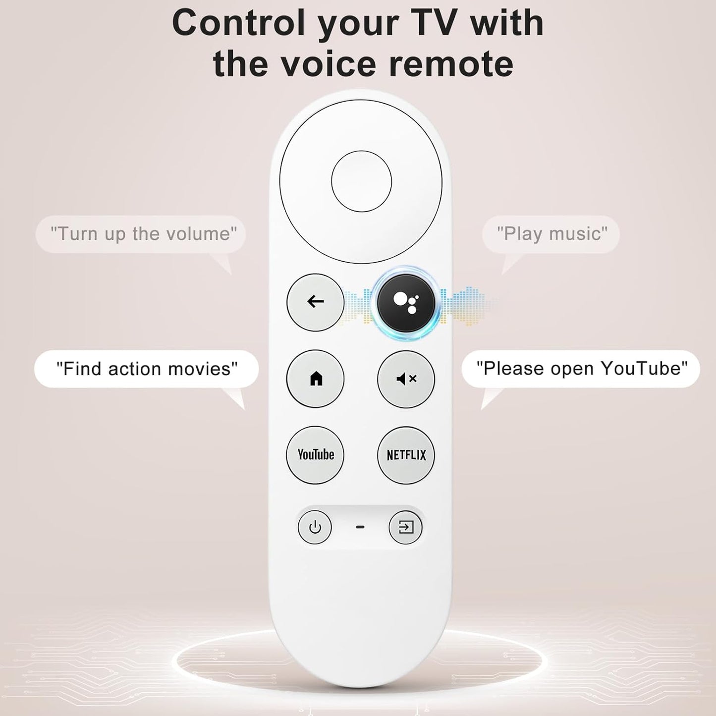 Voice Replacement for Google-Chromecast-Remote, G9N9N for Chromecast with Google TV Remote, for Google TV Streamer (Only for Snow Chromecast Google)