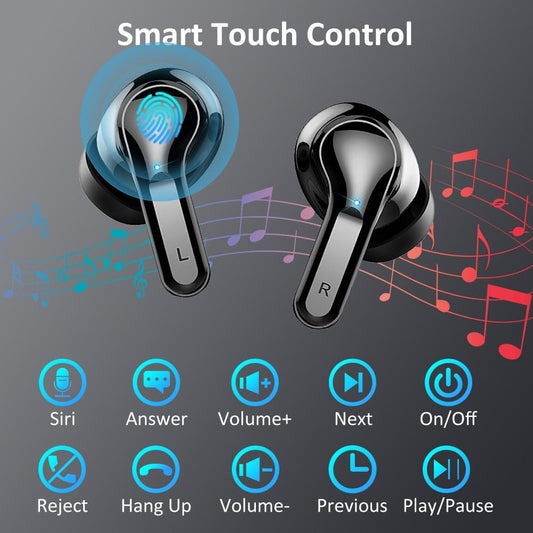 Wireless Earbuds, Bluetooth 5.4 Headphones 2025 Ear Buds with 4 ENC Noise Cancelling Mics, Deep Bass HiFi Stereo 40H in Ear Earphones with LED Display, IP7 Waterproof Bluetooth Earbuds for Android/iOS - PuriLite