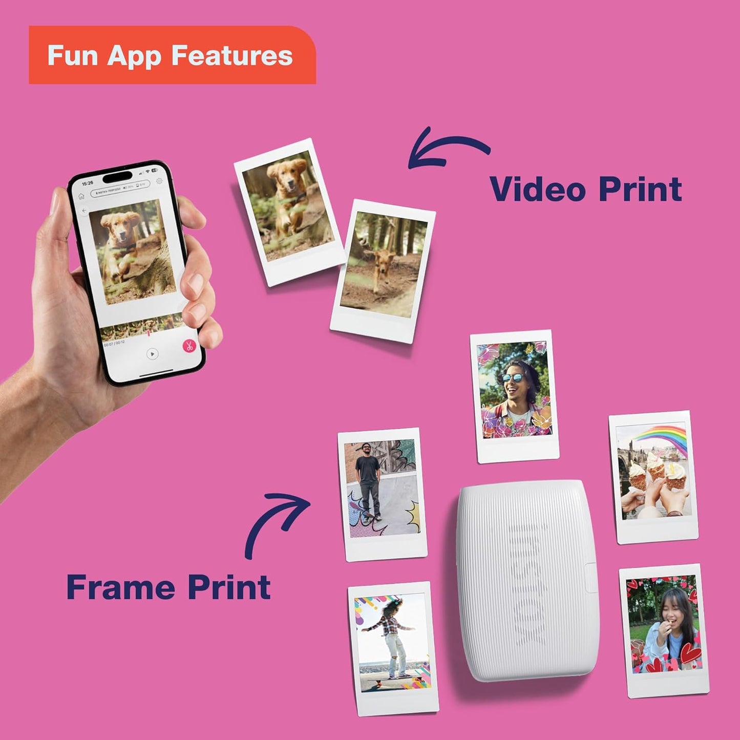 Fujifilm Instax Mini Link 3 Smartphone Printer - Rose Pink