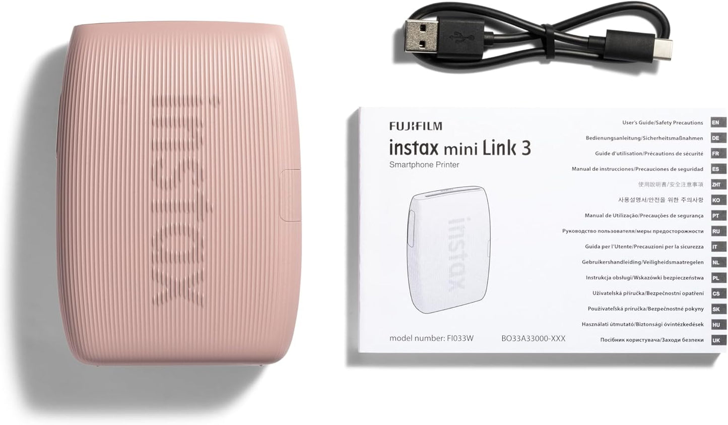 Fujifilm Instax Mini Link 3 Smartphone Printer - Rose Pink