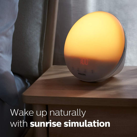 Philips Wake-Up Light Coloured Sunrise Simulation, White - PuriLite