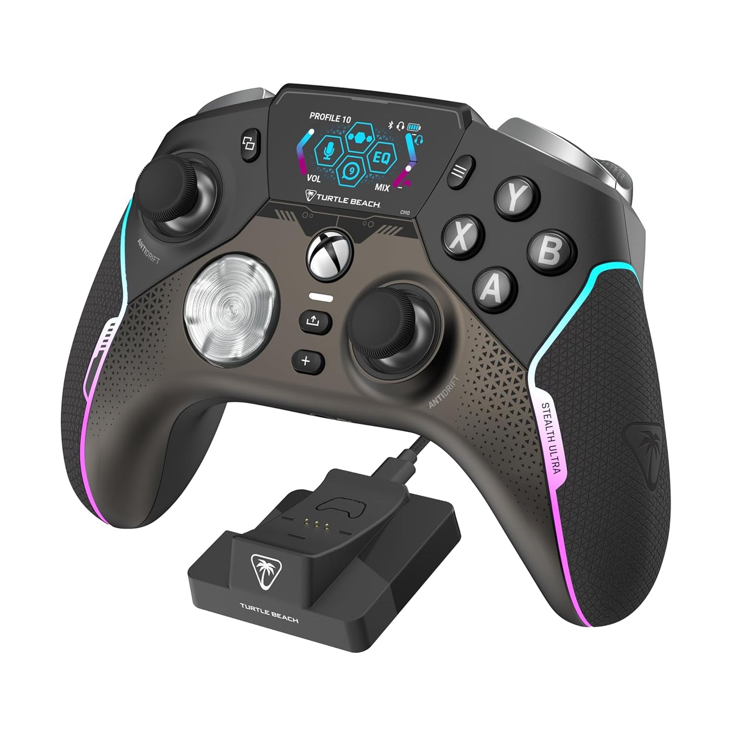Turtle Beach Stealth Ultra High-Performance Wireless Gaming Controller Licensed for Xbox Series X|S, Xbox One, Windows PC, Android - LED Dashboard, Dock, RGB Lighting, 30-Hr Battery, Bluetooth, Black