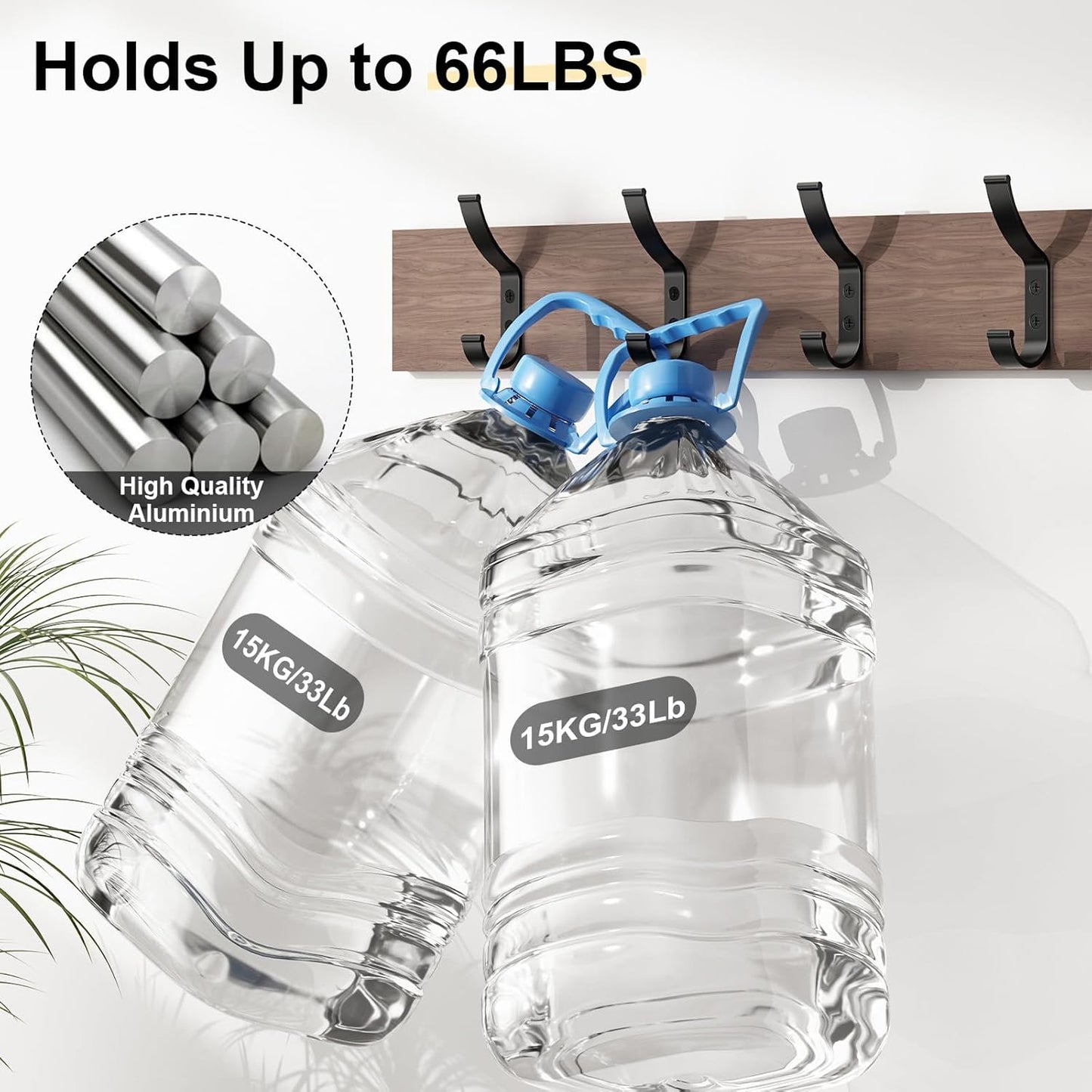 12 Pack Coat Hooks, 30KG Load Bearing Wall Hook for Hanging(Max), 1.6" L X 0.5" W X 3.94" H Coat Rack Wall Mount Double Hooks for Bag, Towels, Hats, Keys, Black