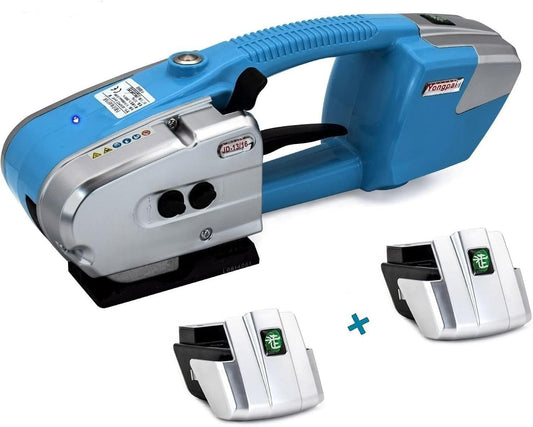 CAPTOK Electric Strapping Machine for 1/2-5/8 Inch Wide PP/PET Strap Automatic Strapping Tool 2X4000mAh Battery Handheld Banding Tools for Plastic Packaging Strapping Tensioner Baler for Pallet
