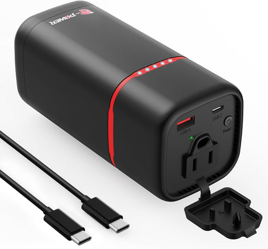 20000mAh/74Wh Portable Power Bank with AC Outlet, 80W (Peak 100W) Laptop Charger, 30W Type-C & USB-A Ports, Fast Charging Lightweight Power Bank for Camping, Home, Outdoor, Emergency Backup