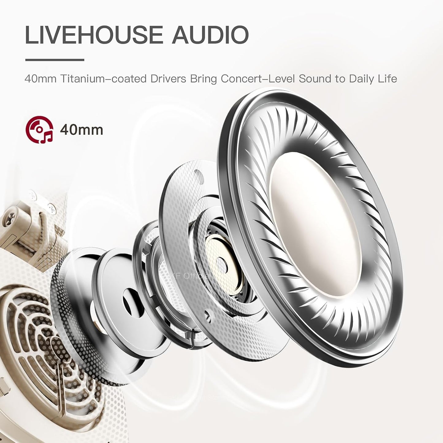 E2 Retro Classic Wireless Bluetooth On-Ear Headphones, Foldable Headset, 90H Playback, 40mm Drivers, Deep Bass, 360° Spatial Sound, Built-in Mic,OOTD 80S 90S (Offwhite)