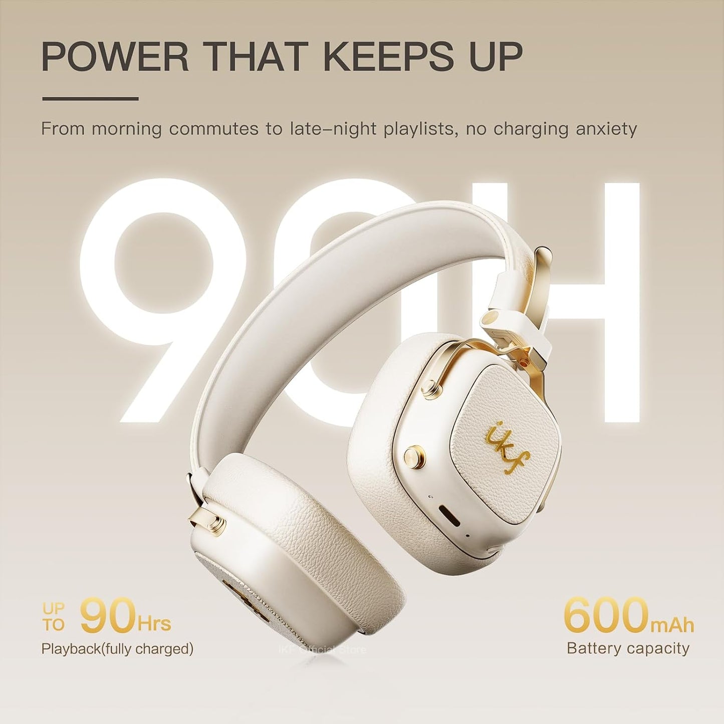 E2 Retro Classic Wireless Bluetooth On-Ear Headphones, Foldable Headset, 90H Playback, 40mm Drivers, Deep Bass, 360° Spatial Sound, Built-in Mic,OOTD 80S 90S (Offwhite)