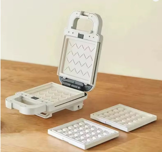 Purilite Select 600W Multi-Function Sandwich Maker and Waffle Toaster – Compact Breakfast Machine with Non-Stick Plates for Sandwiches and Waffles, 220V Kitchen Appliance - PuriLite