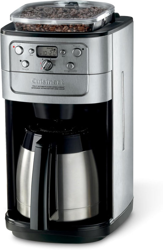 Cuisinart DGB-950BCC Burr Grind & Brew 10-Cup Automatic Coffeemaker, Thermal Carafe, Charcoal Water Filter, Programmable, Stainless Steel, Silver
