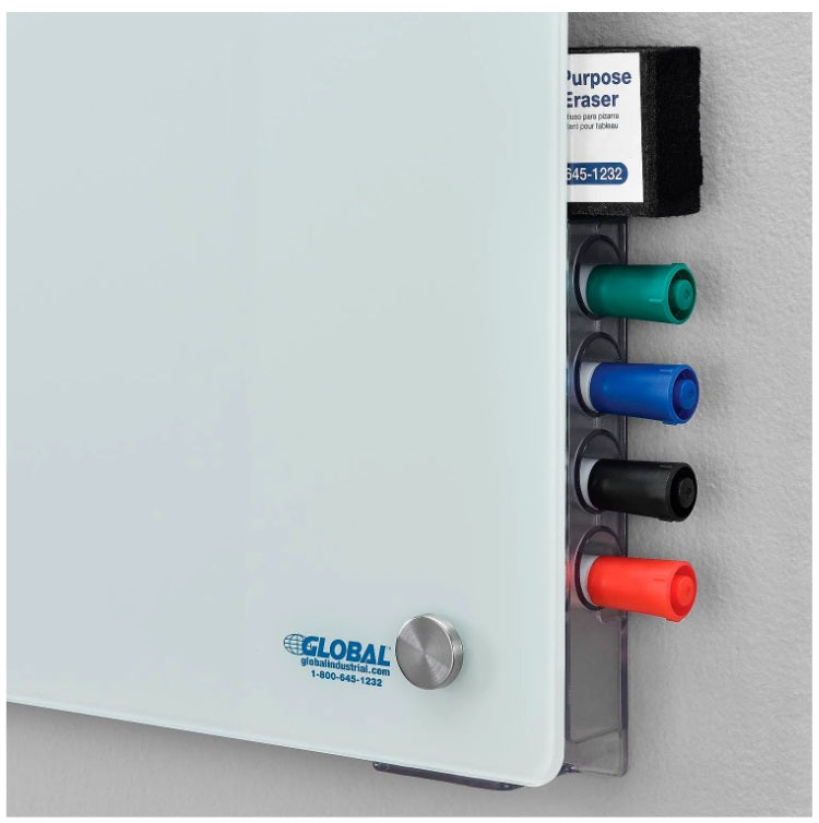 Global Industrial™ Magnetic Glass Whiteboard, 36"W x 24"H