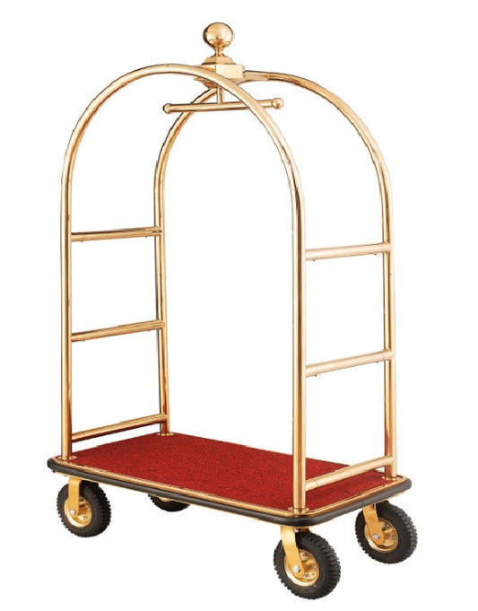 Global Industrial™ Bellman Cart Curved Uprights, 8" Pneumatic Casters, Gold Stainless Steel